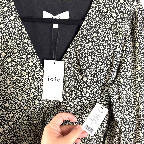 Joie Adanson Caviar Bleached Sand Floral Mini Cotton Dress 10 NWT - Picture 5 of 13